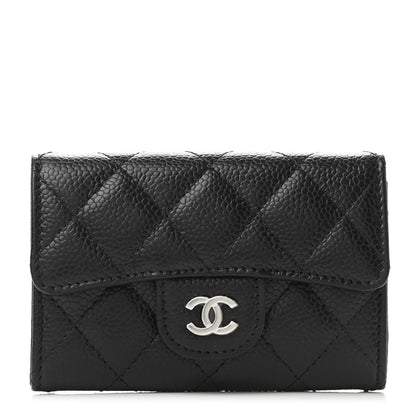 Chanel Caviar Quilted Flap Card Holder Wallet Black 1 of 4