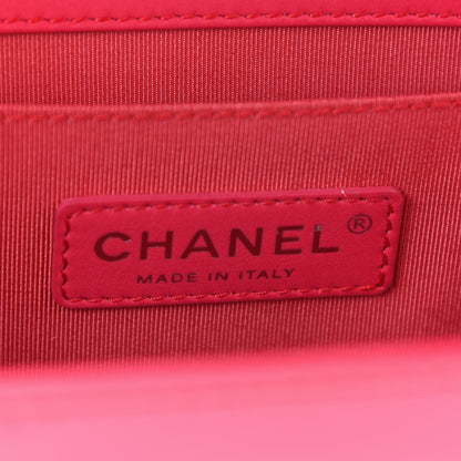 Chanel Patent Calfskin Enamel Quilted Medium Boy Flap Dark Pink 5 of 8