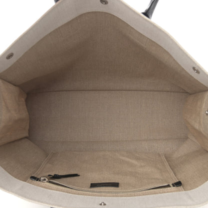 Saint Laurent Linen Calfskin Rive Gauche Tote Optic White 5 of 13