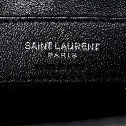 Saint Laurent Calfskin Crocodile Embossed Small Classic Monogram Kate Tassel Satchel Black 7 of 12