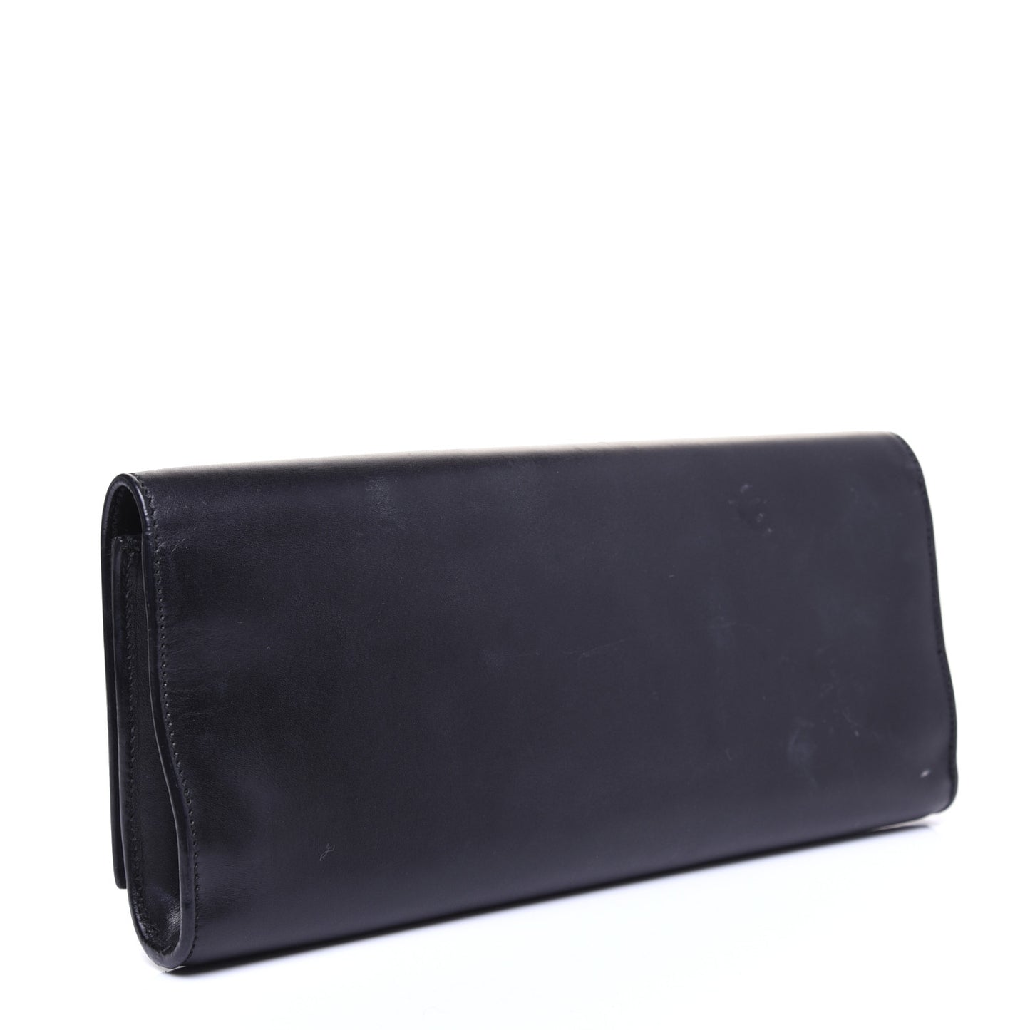Calfskin Lutetia Flap Clutch Black