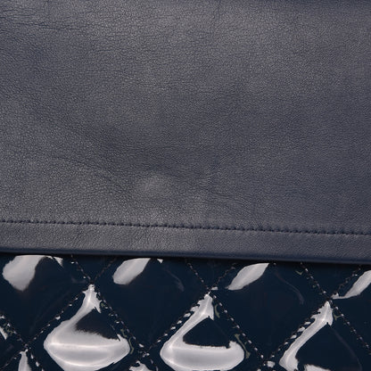 Chanel Patent Quilted Maxi Double Flap Navy Blue 12 of 14
