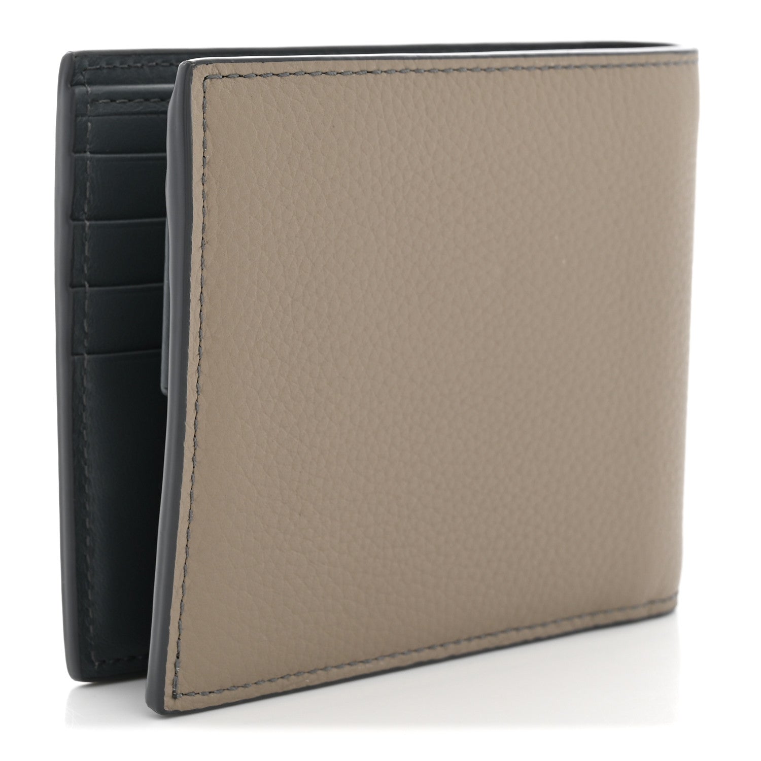 Christian Dior Calfskin Saddle Bifold Wallet Beige Blue 3 of 6