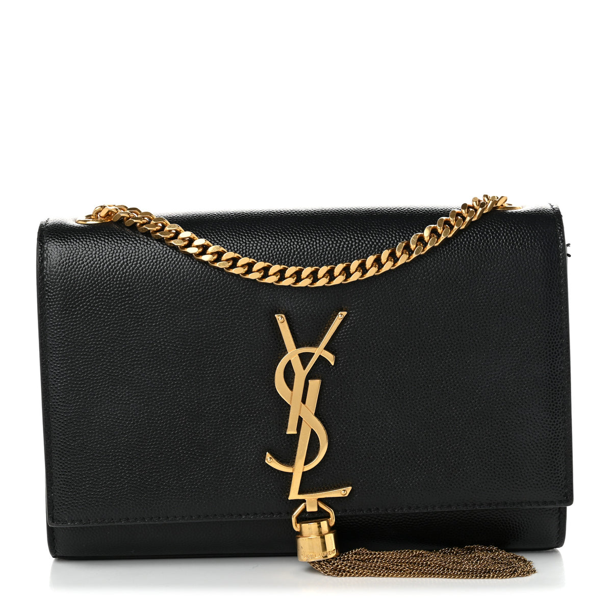 Saint Laurent Grain De Poudre Small Classic Monogram Kate Tassel Satchel Black 1 of 11