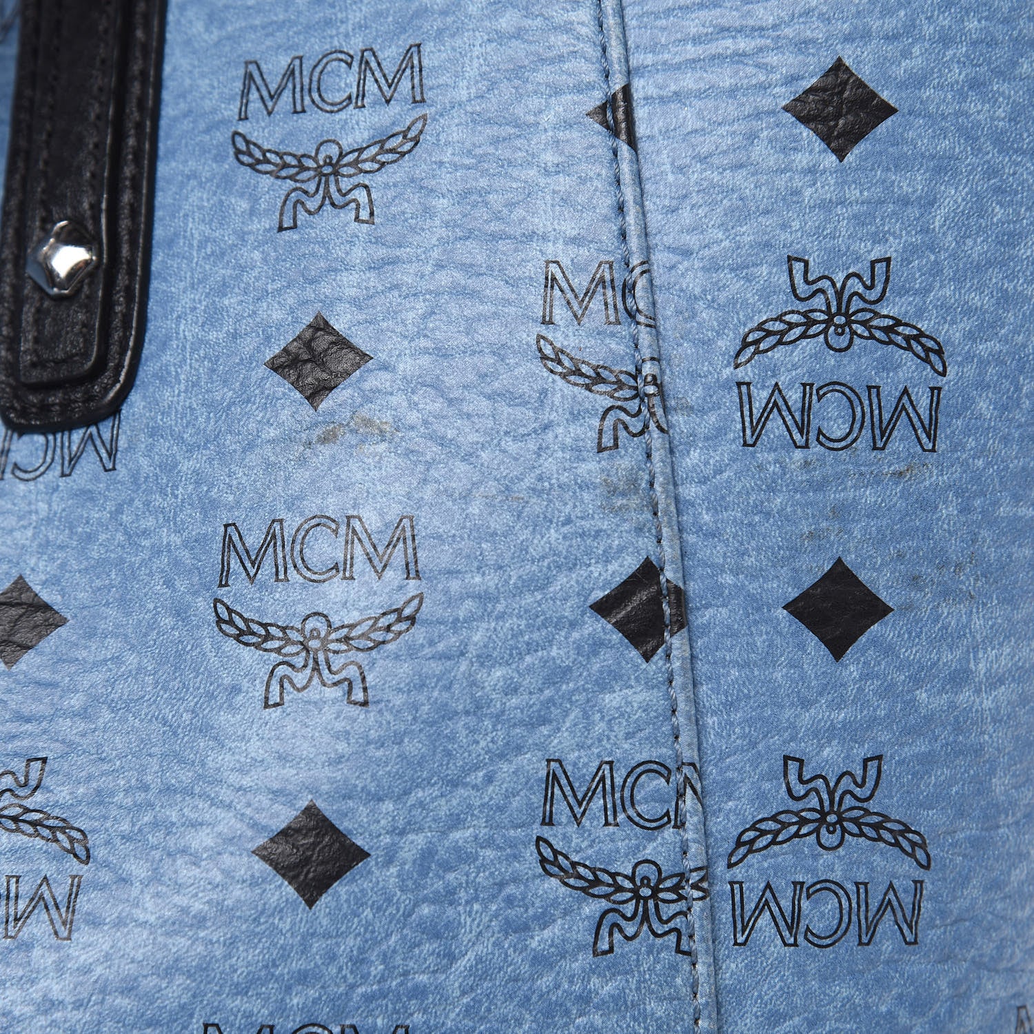 MCM Visetos Medium Project Reversible Shopper Tote Munich Blue 15 of 21