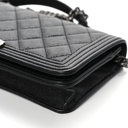 Chanel Caviar Quilted Boy Wallet On Chain WOC Black 10 of 12