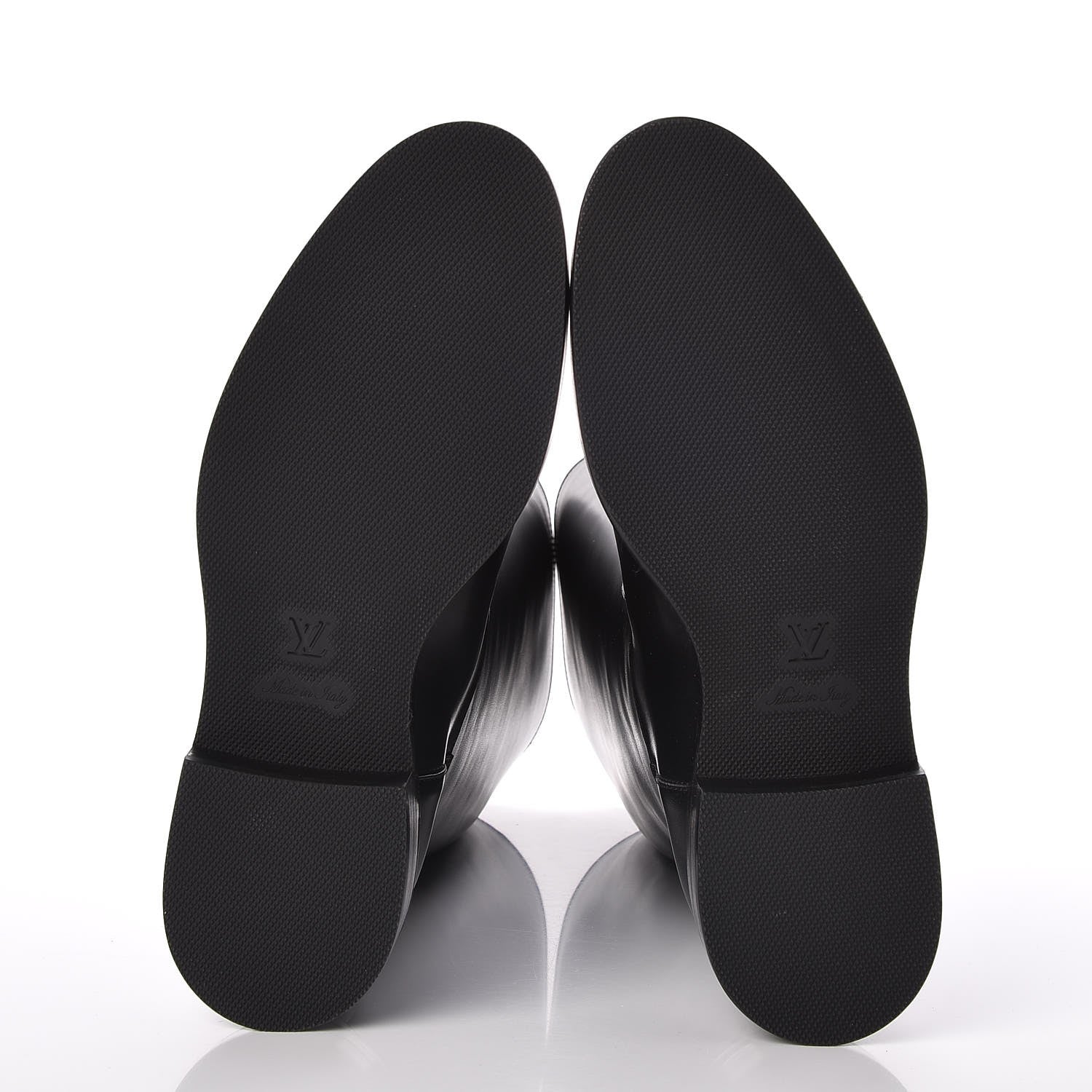 Louis Vuitton Calfskin Overdrive Flat High Boots 37.5 Black 5 of 8