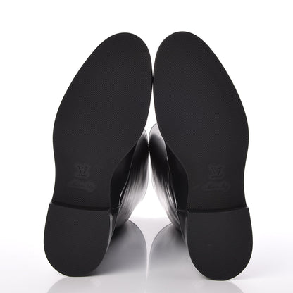 Louis Vuitton Calfskin Overdrive Flat High Boots 37.5 Black 5 of 8