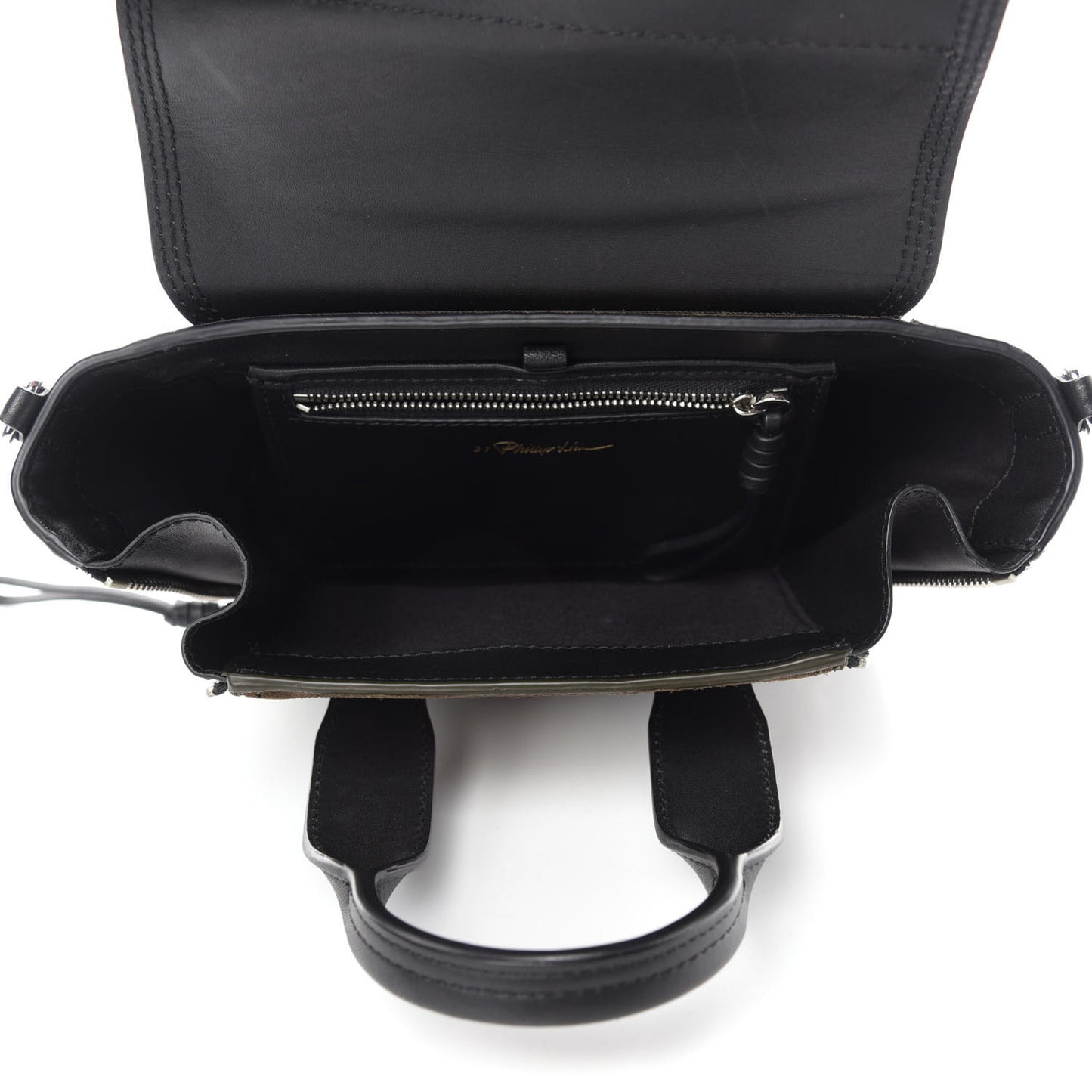 Suede Calfskin Mini Pashli Satchel Dark Moss