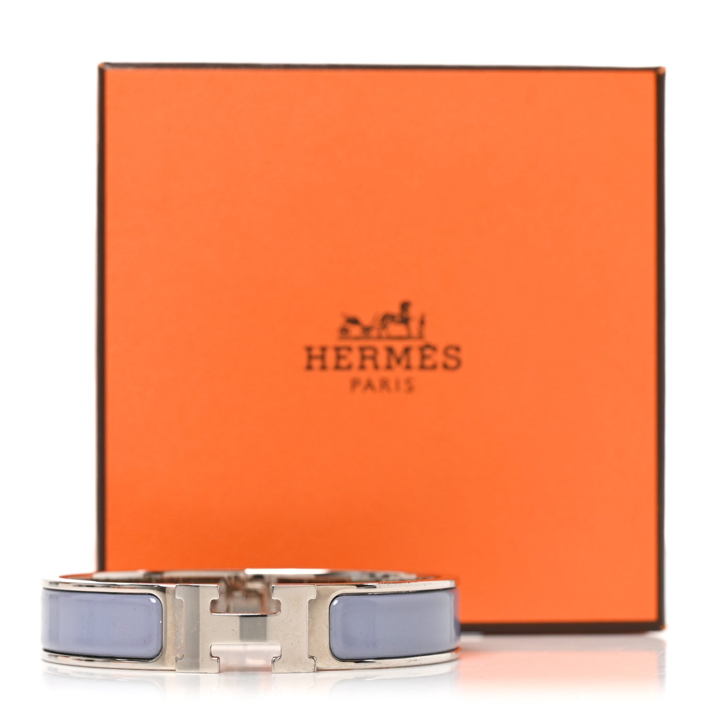 Enamel Narrow Clic Clac H Bracelet PM Bleu Lin