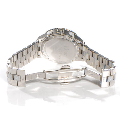 Christian Dior Stainless Steel Diamond Christal Chronograph Watch White 4 of 6