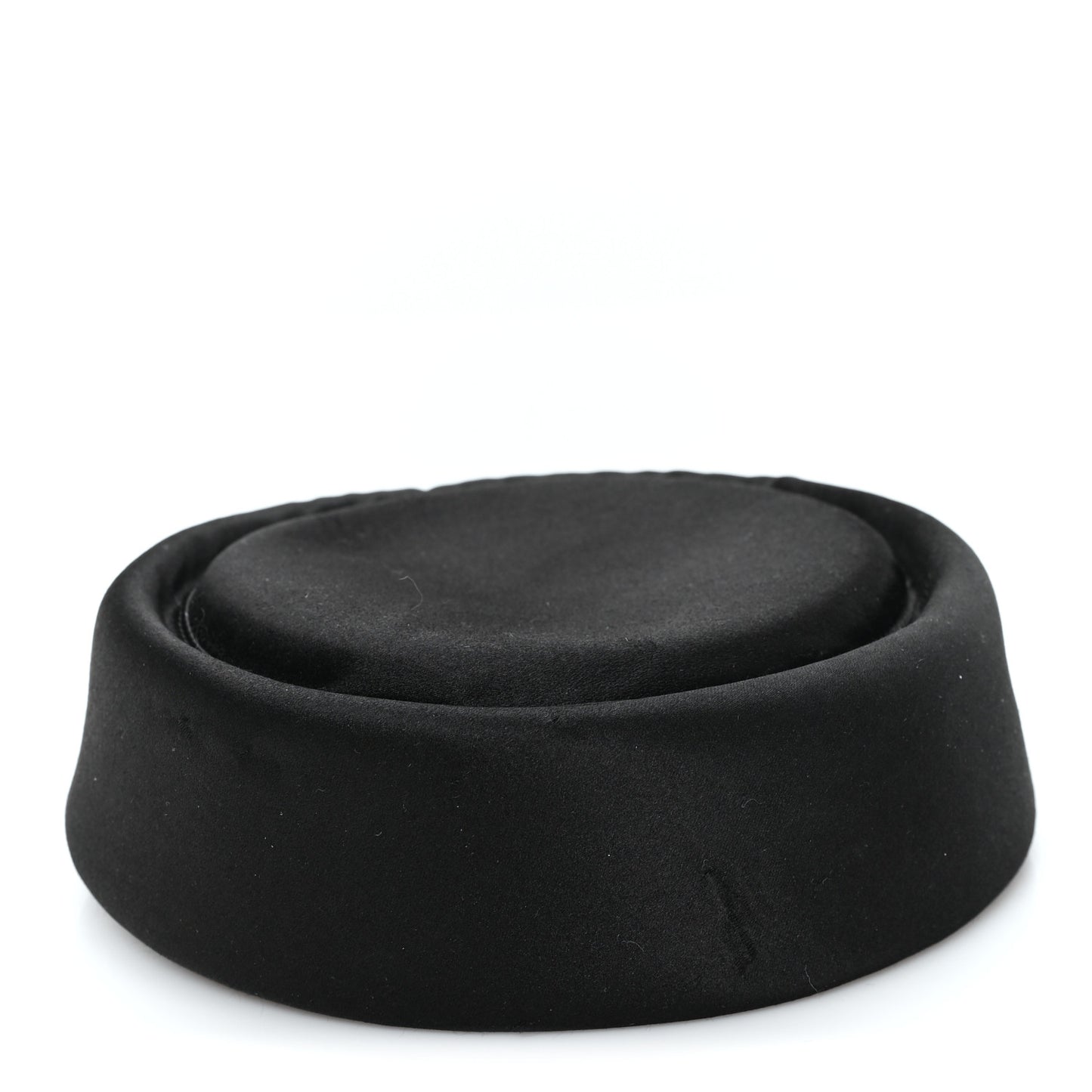 Satin Pillbox Hat M 57 Black