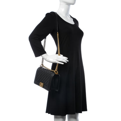 Chanel Lambskin Quilted Medium Boy Flap Black 2 of 8