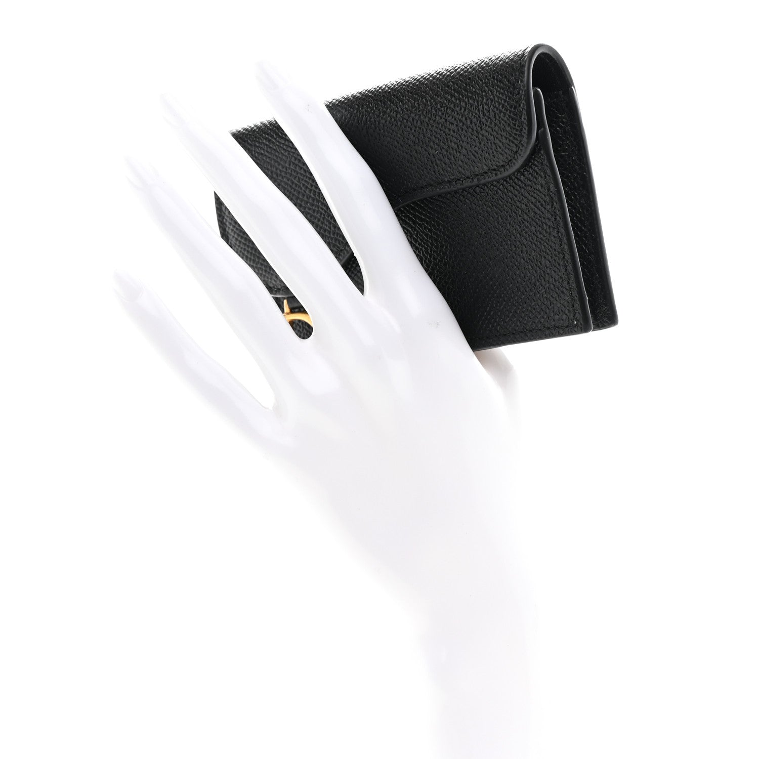 Christian Dior Grained Calfskin Saddle Card Holder Black 2 of 7