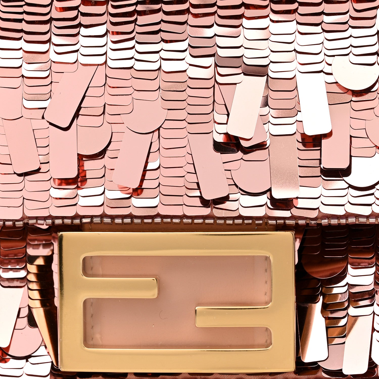Fendi Sequin Paillettes Vitello Grace Sex and the City Mini Baguette Baby Pink 9 of 11