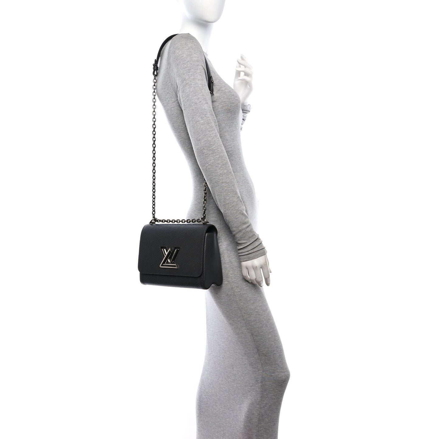 Epi Twist Shoulder Bag MM Platine