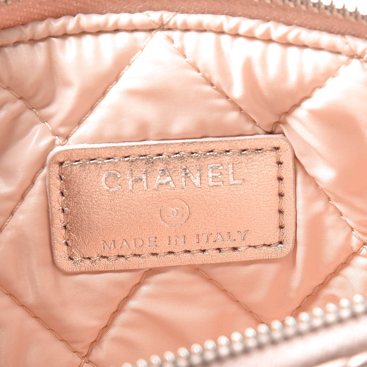 Chanel Metallic Lambskin Quilted Cosmetic Pouch Light Gold 6 of 12