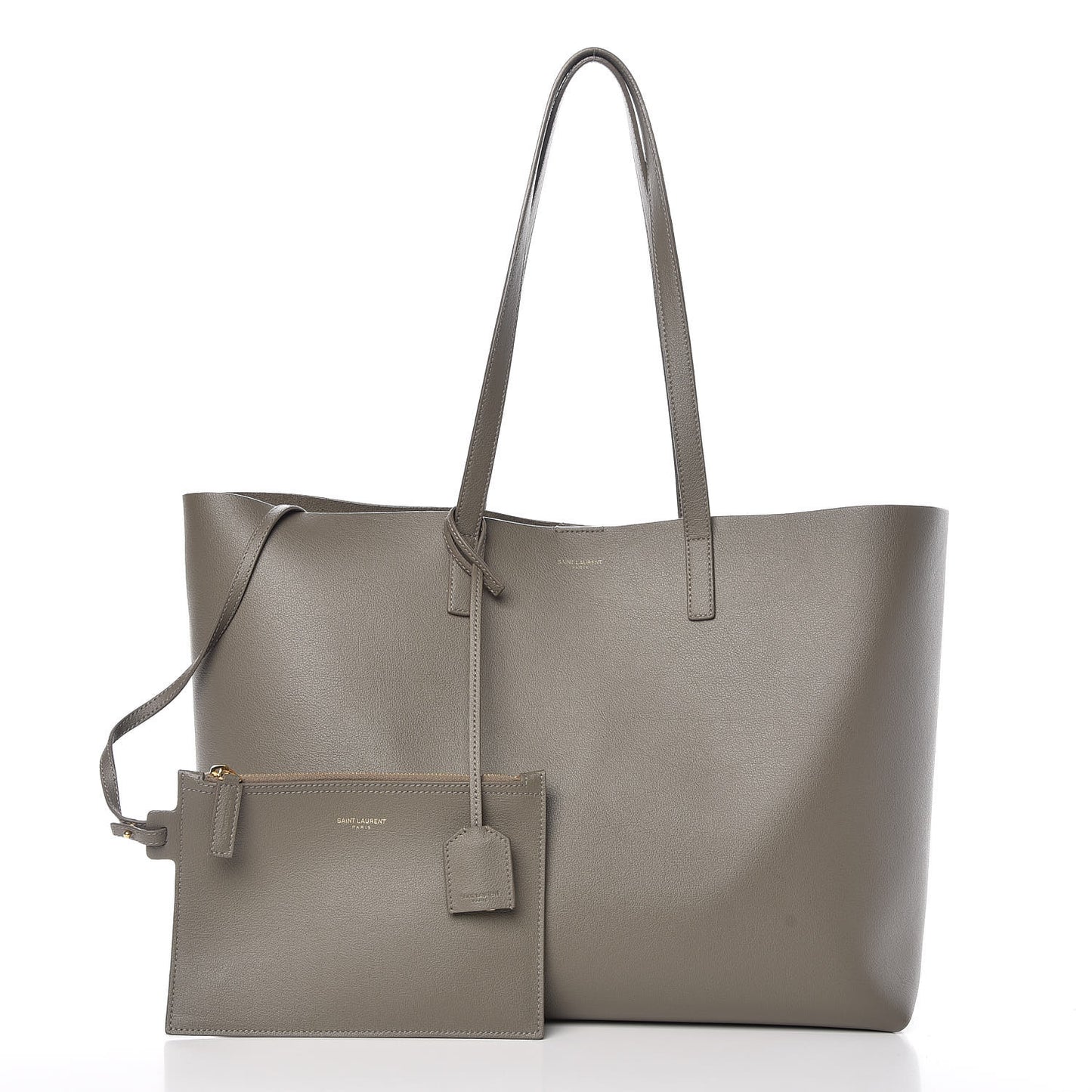 Calfskin Large Shopping Tote Kaki Militaire