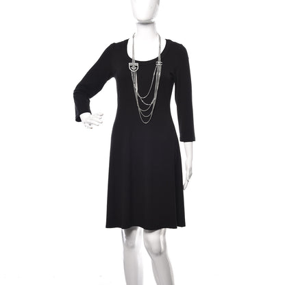 Chanel Baguette Crystal CC Shield Multi Strand Long Chain Necklace Silver 2 of 4