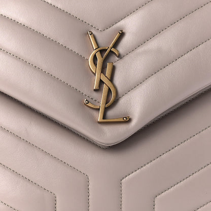 Saint Laurent Calfskin Y Quilted Monogram Medium Loulou Chain Satchel Light Natural 8 of 9