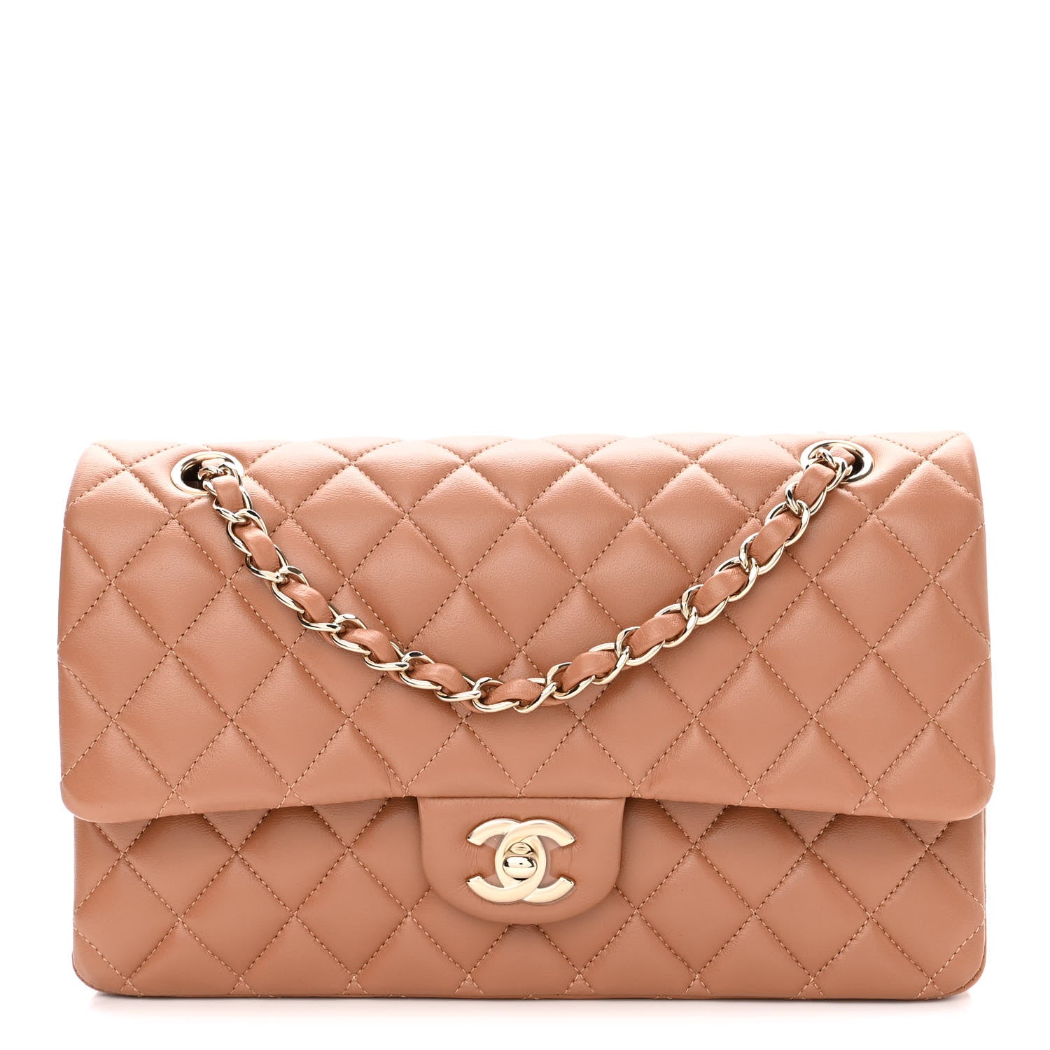 Chanel Lambskin Quilted Medium Double Flap Brown 1 of 11