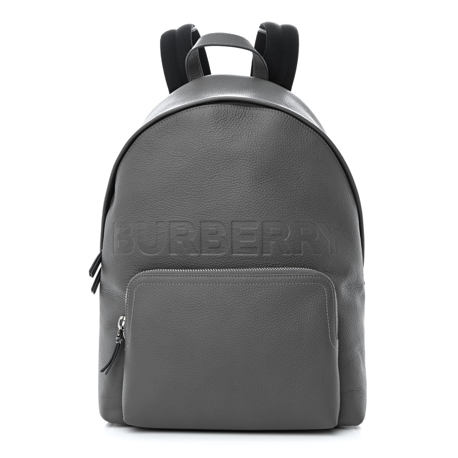 Burberry Calfskin Logo Embossed Backpack Charcoal Grey 1 of 12