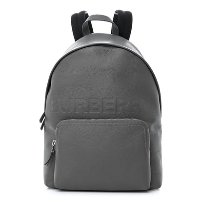 Burberry Calfskin Logo Embossed Backpack Charcoal Grey 1 of 12