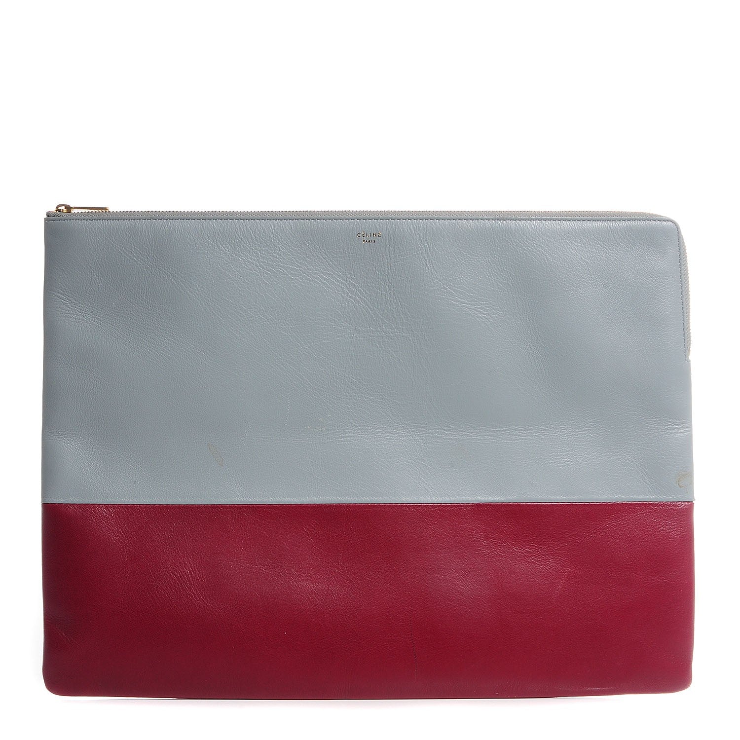 Celine Lambskin Bi-Color Computer Case Glacier Red 1 of 9