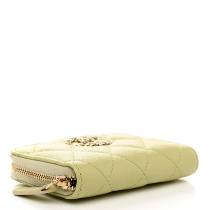 Chanel Caviar Quilted French New Wave Zip Coin Purse Light Green 4 of 9