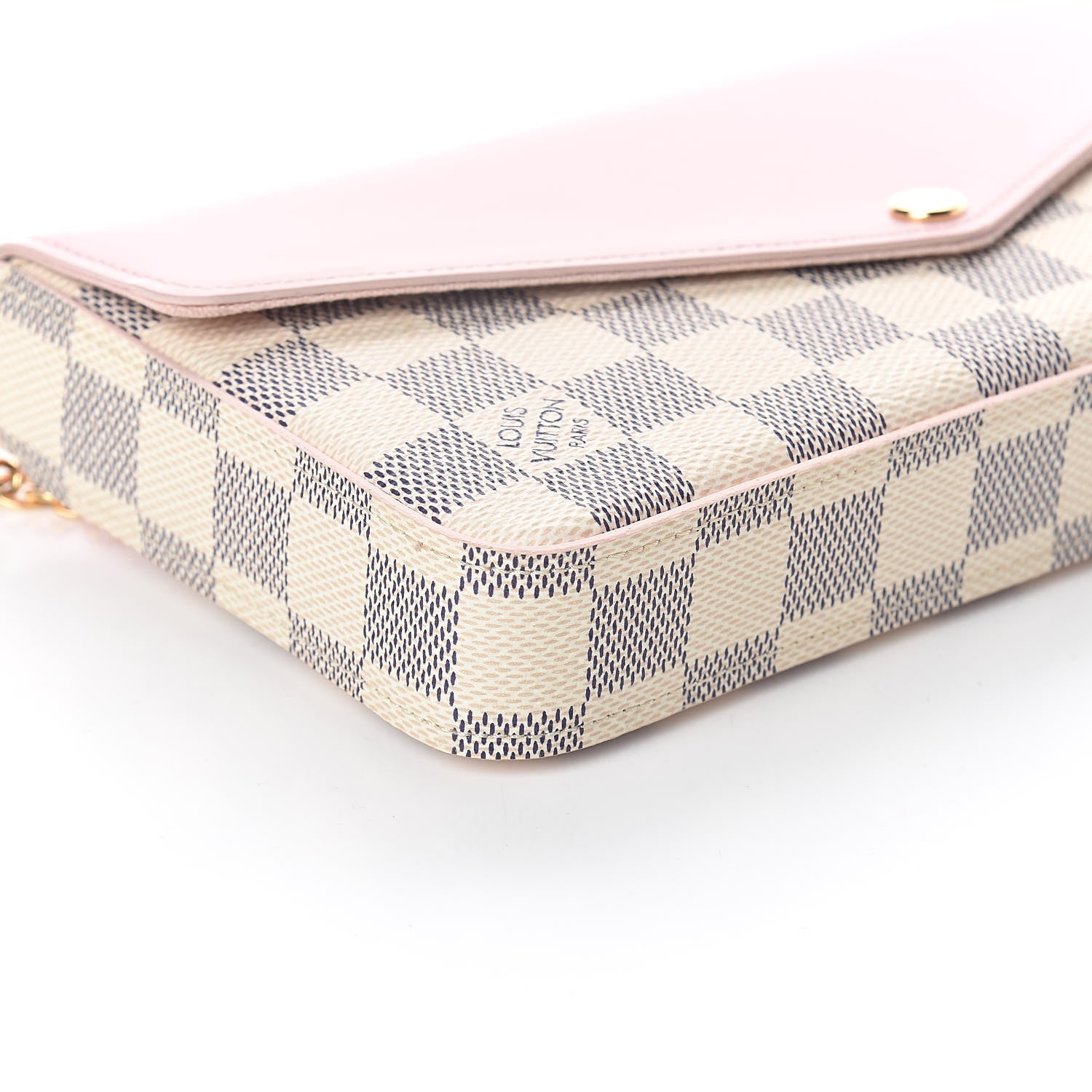 Louis Vuitton Damier Azur Calfskin Pochette Felicie Eau de Rose 7 of 9