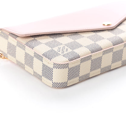 Louis Vuitton Damier Azur Calfskin Pochette Felicie Eau de Rose 7 of 9