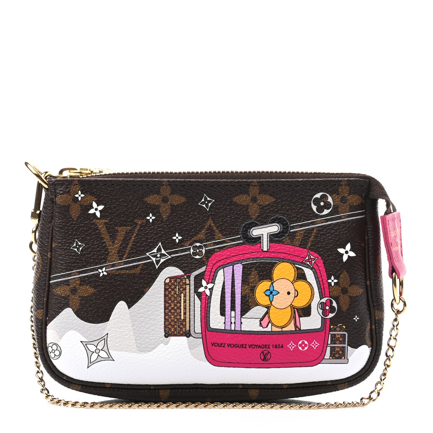 Monogram 2019 Christmas Animation Mini Courchevel Pochette Accessories Fuchsia