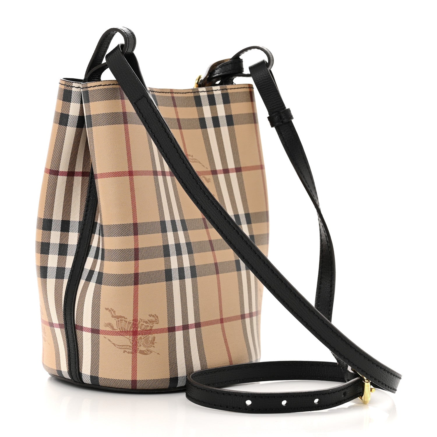 Burberry Haymarket Check Colours Small Lorne Bucket Crossbody Black 3 of 11