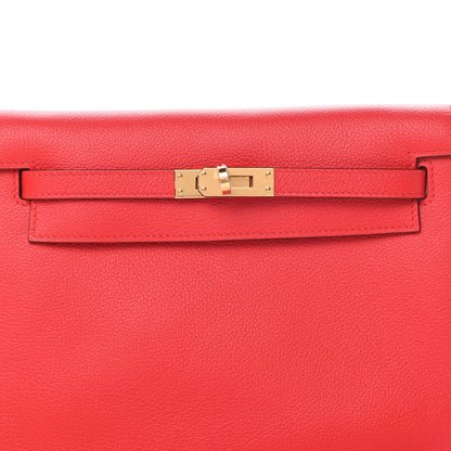 Hermes Evercolor Kelly Danse II Belt Bag Rouge De Coeur 8 of 11