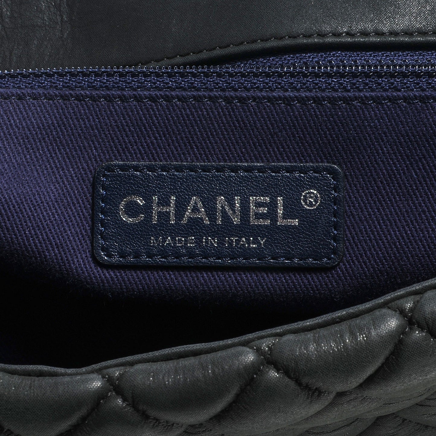 Iridescent Calfskin New Bubble Large Flap Dark Gray