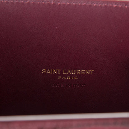 Saint Laurent Calfskin Crocodile Embossed Baby Sac De Jour Bordeaux 6 of 7