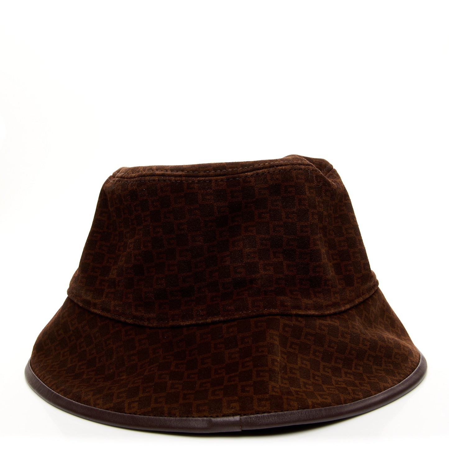 Suede GG Monogram Bucket Hat L Brown