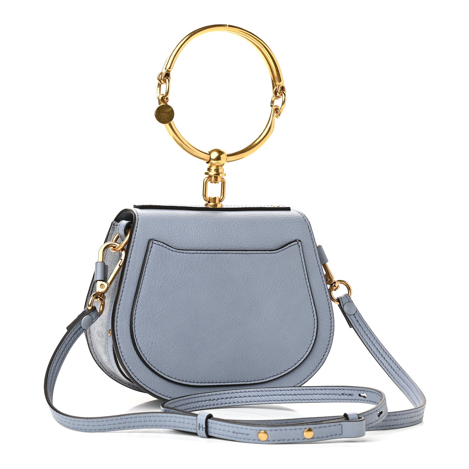 Chloe Calfskin Suede Small Nile Bracelet Bag Cloudy Blue 3 of 8