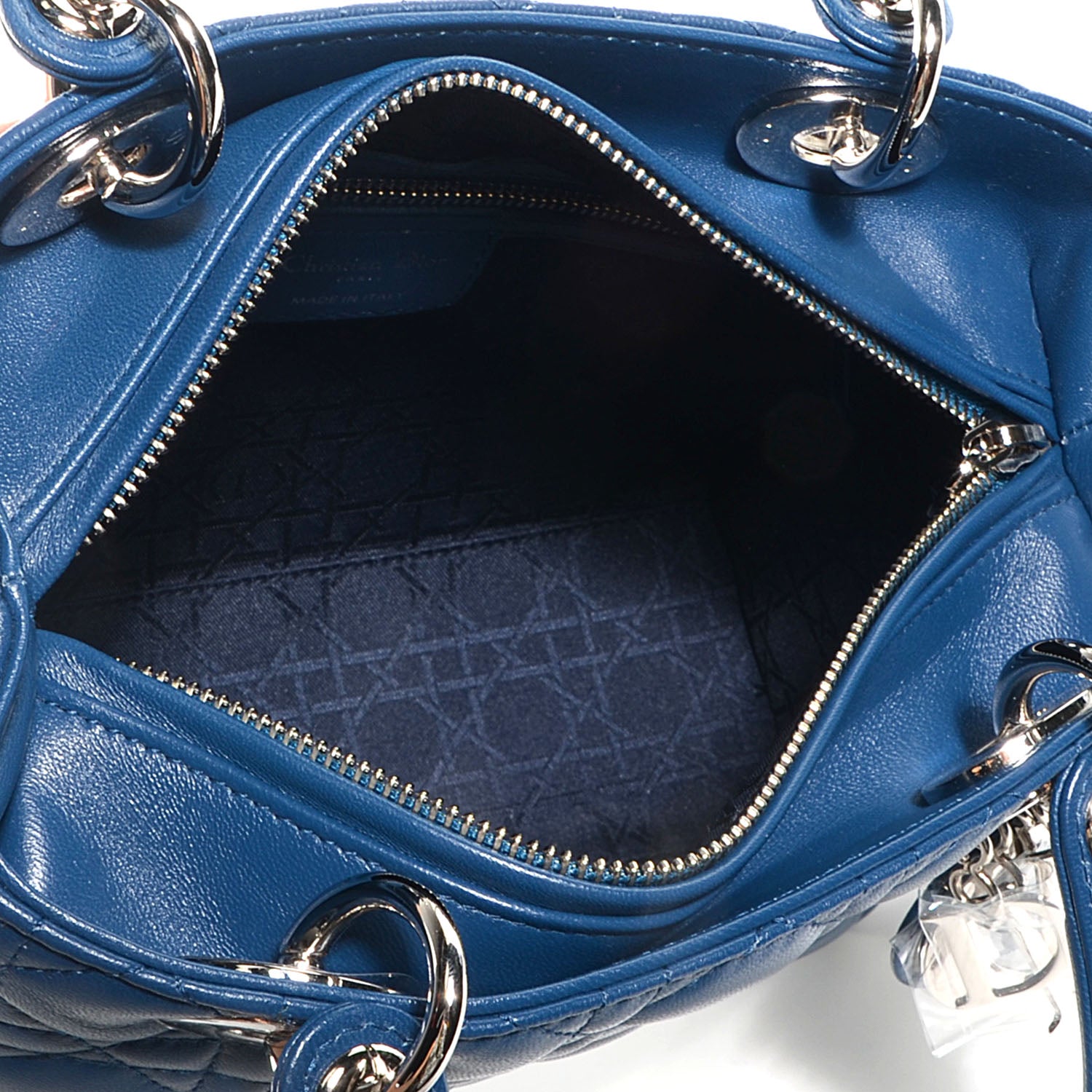 Christian Dior Lambskin Cannage Medium Lady Dior Blue 5 of 7