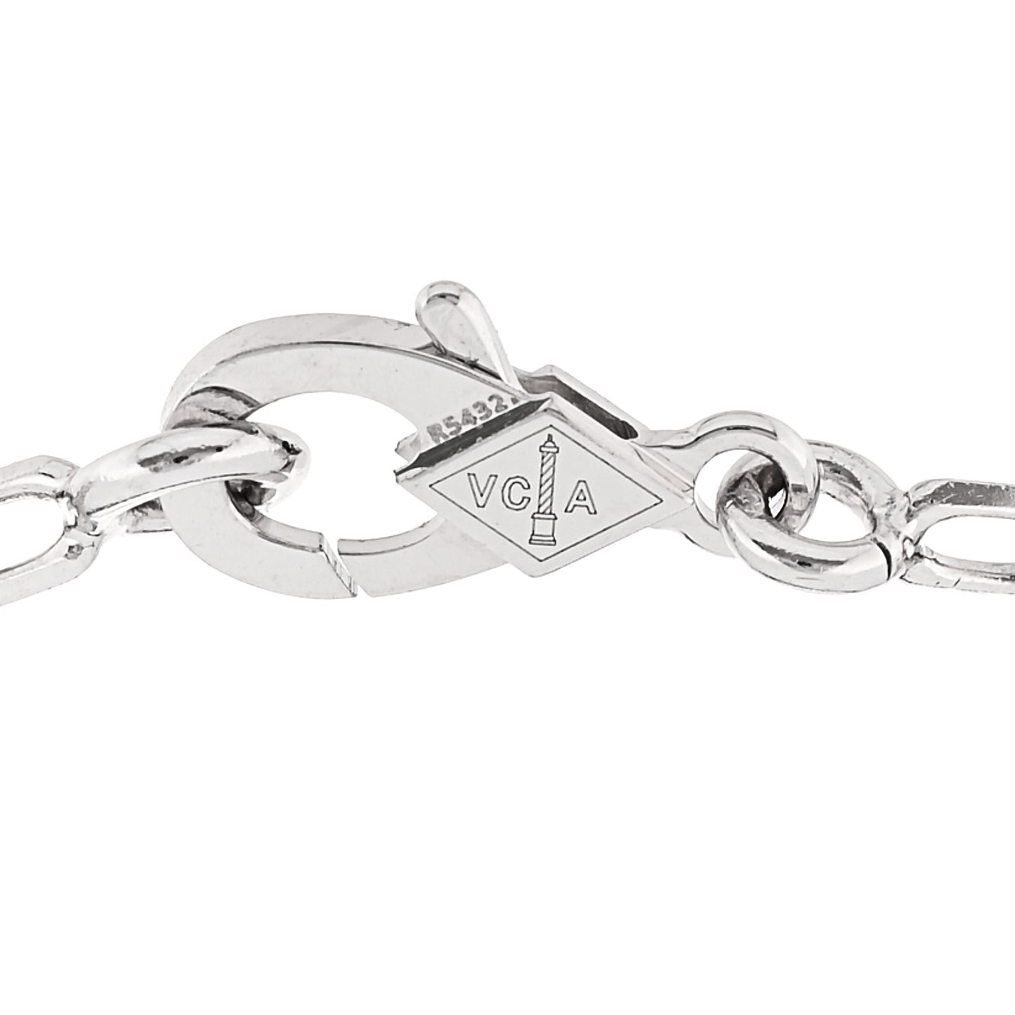 18K White Gold Chalcedony 5 Motifs Vintage Alhambra Bracelet