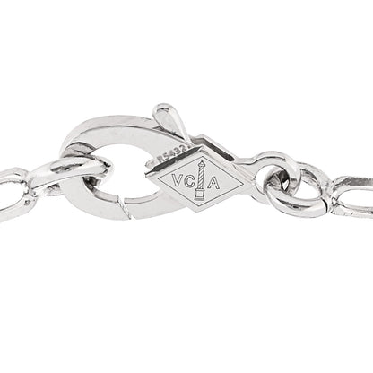 Van Cleef & Arpels 18K White Gold Chalcedony 5 Motifs Vintage Alhambra Bracelet 3 of 5