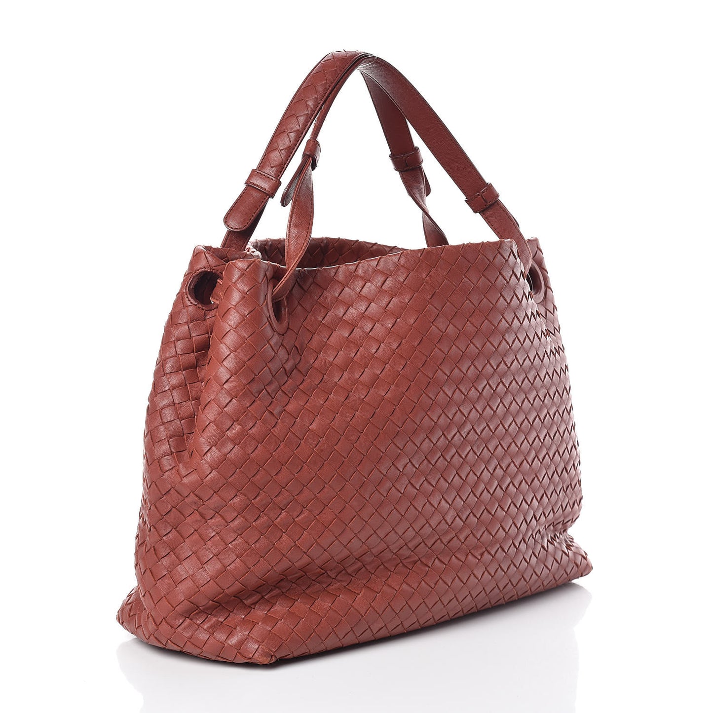 Nappa Intrecciato Medium Garda Bag Burnt Red