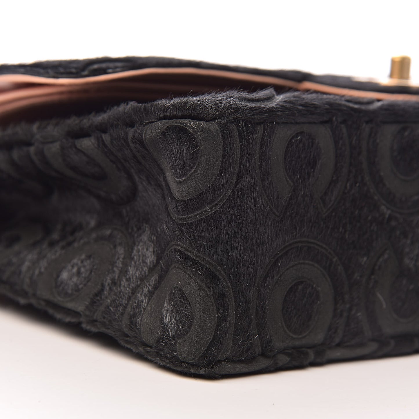 Pony Hair Medium CocoDouble Flap Black Rose