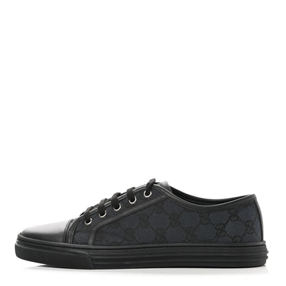 Gucci GG Monogram Calfskin Womens Low Top Sneakers 38.5 Piombo Black 1 of 9