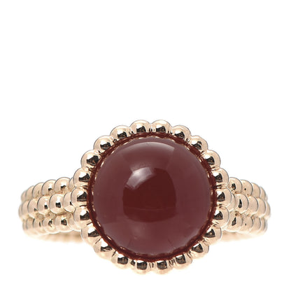 Van Cleef & Arpels 18K Rose Gold Carnelian Perlee Couleurs Ring 52 6 1 of 8