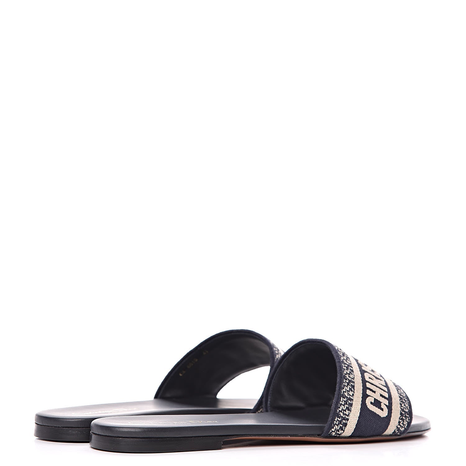 Christian Dior Canvas Embroidered Dway Mules Slide Sandals 41 Deep Blue 4 of 8