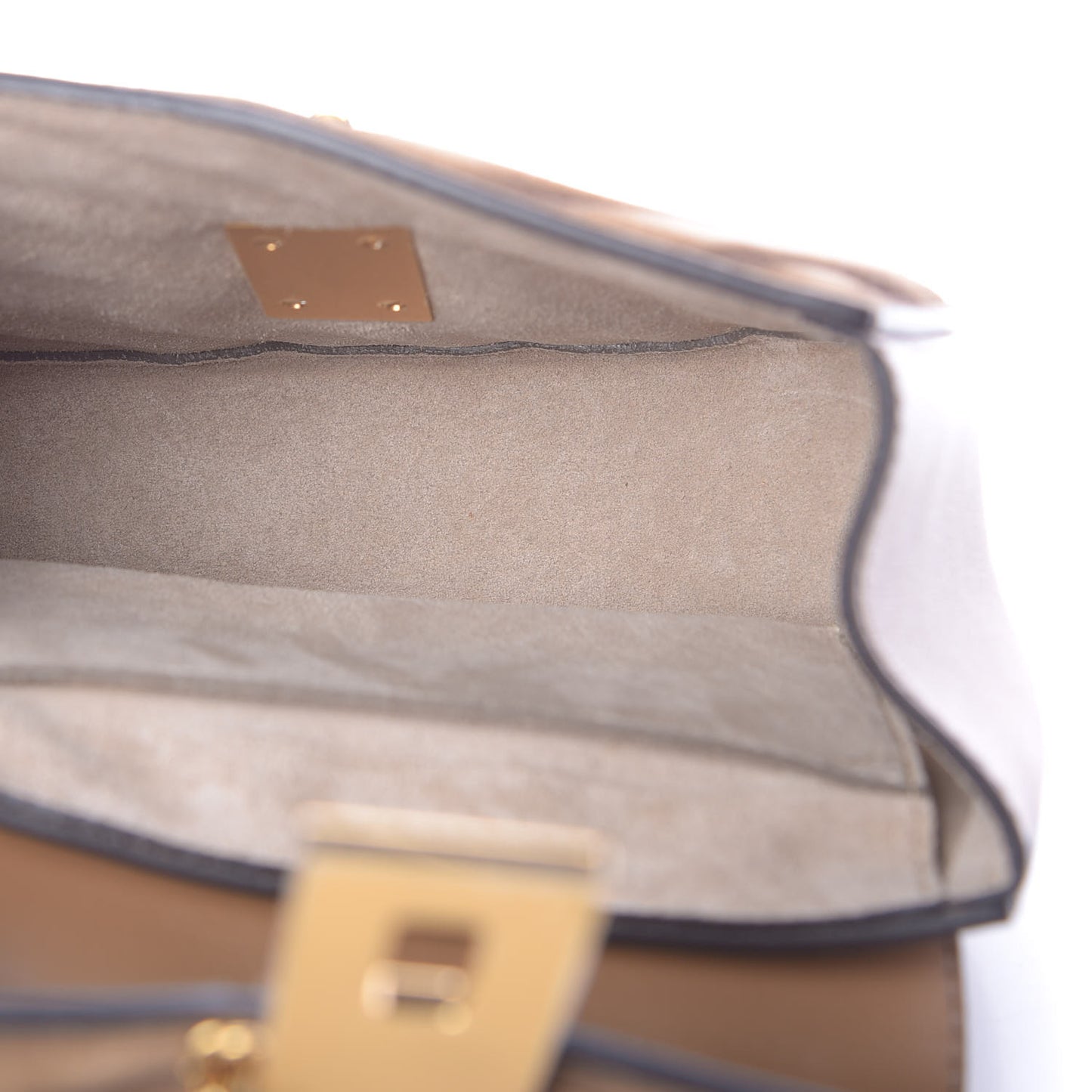 Suede Calfskin Quilted Drew Bijou Shoulder Bag Nut