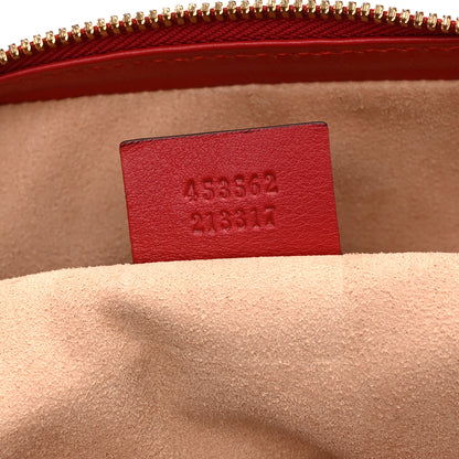 Gucci Apollo Calfskin GG Dadini Embroidered Chain Hobo Hibiscus Red 7 of 11