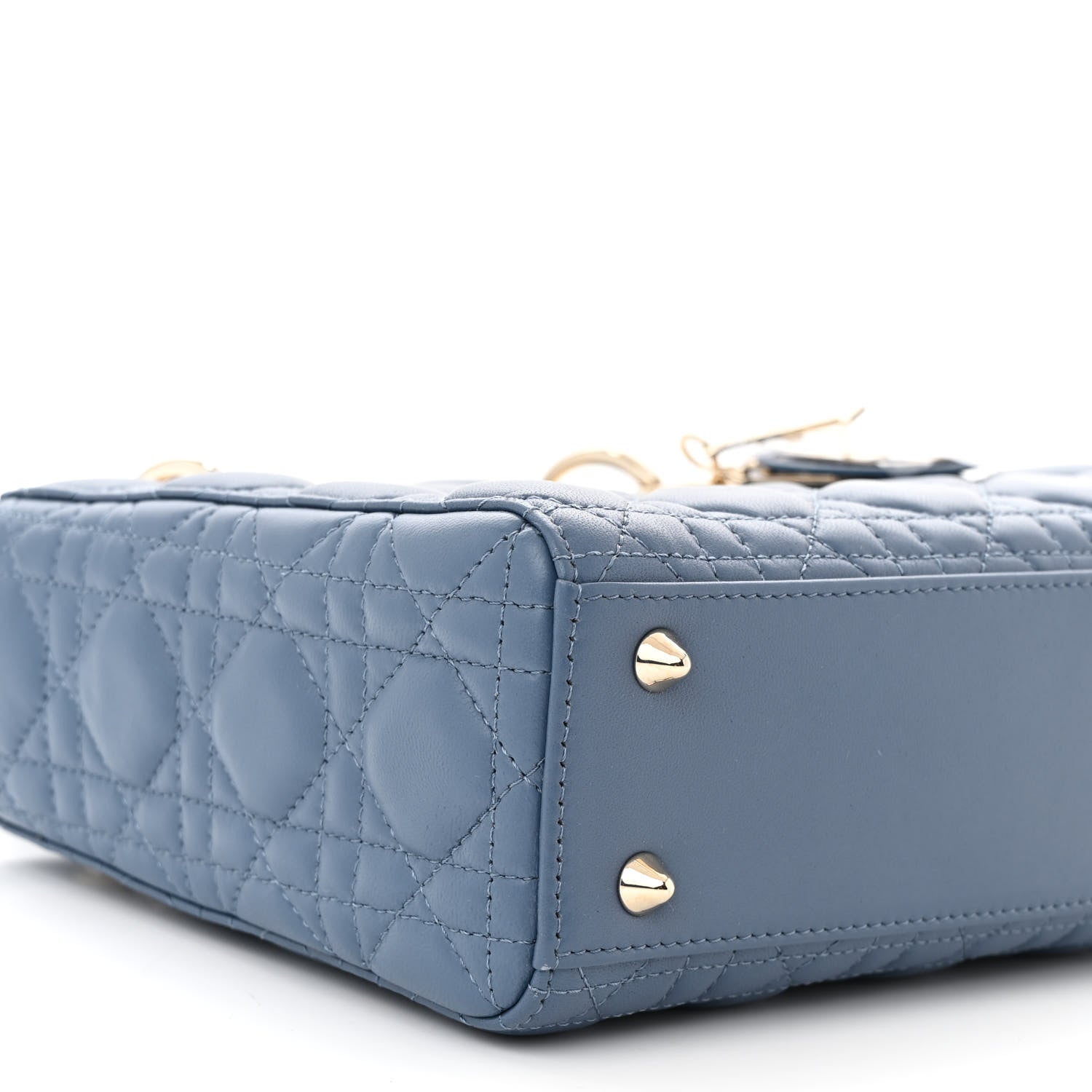 Christian Dior Lambskin Cannage Small My ABCDior Lady Dior Denim Blue 9 of 11