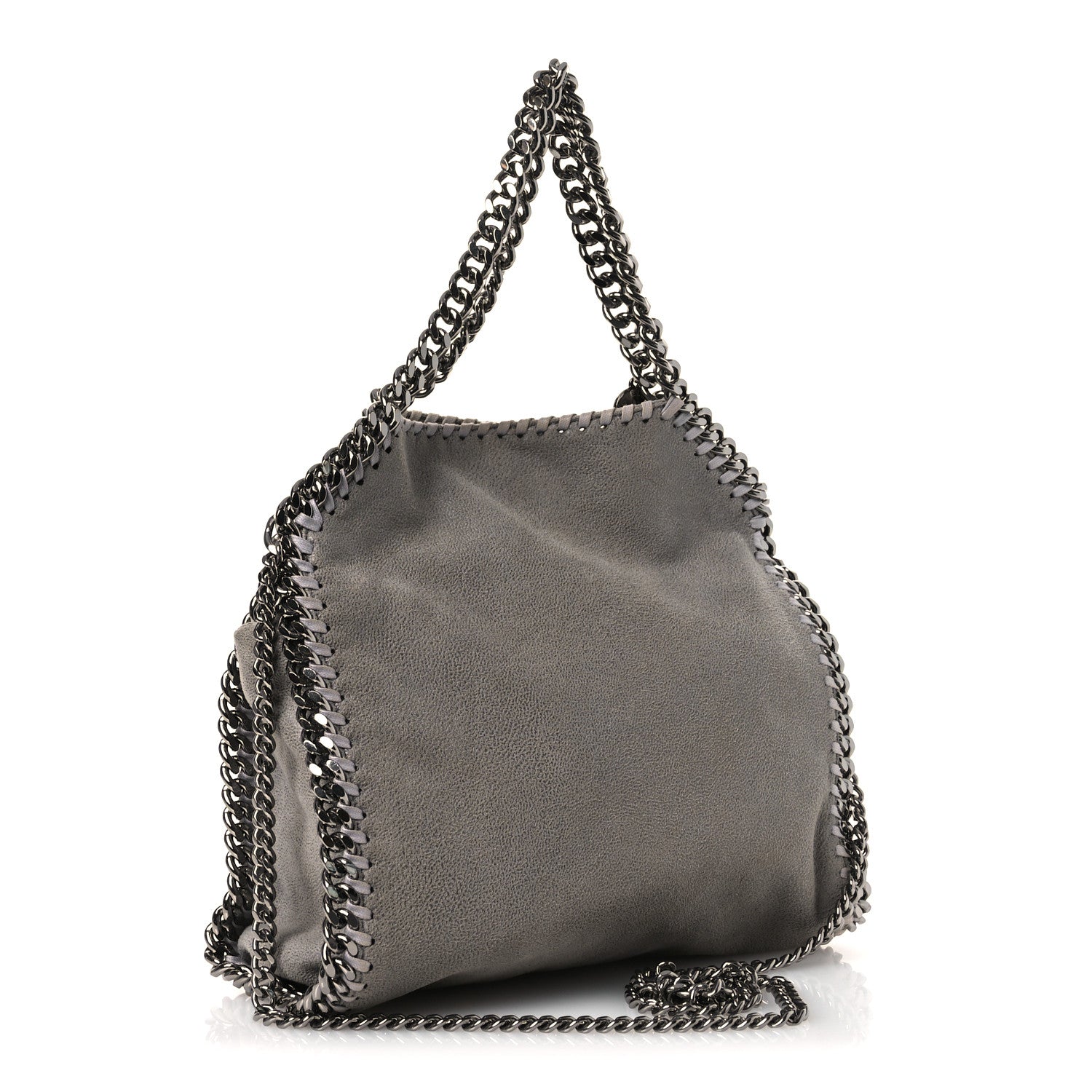 Stella McCartney Shaggy Deer Mini Lips Falabella Fold Over Tote Grey 3 of 12